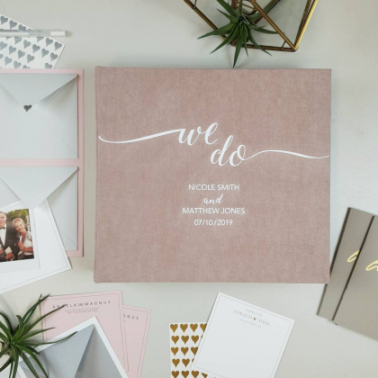 Wedding Guest Book with envelopes "WE DO"