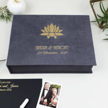 Personalized Wedding box with guest advice cards, Wedding mad libs in box "LOTUS"
