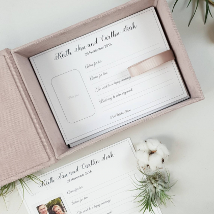 Personalized Wedding box with guest advice cards, Wedding mad libs in box "WE DO"
