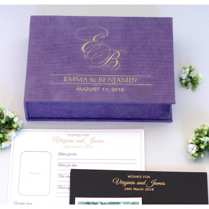 Personalized Wedding box with guest advice cards, Wedding mad libs in box "VANESSA"
