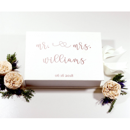 Personalized Wedding box with guest advice cards, Wedding mad libs in box "MR & MRS"