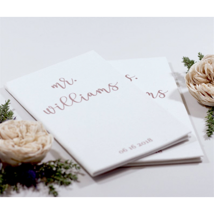 Personalized Wedding His & Her Vow Books "MR & MRS". Set of 2 Vows Books.
