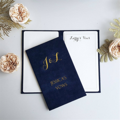 Personalized Wedding His & Her Vow Books "JESSICA". Set of 2 Vows Books.