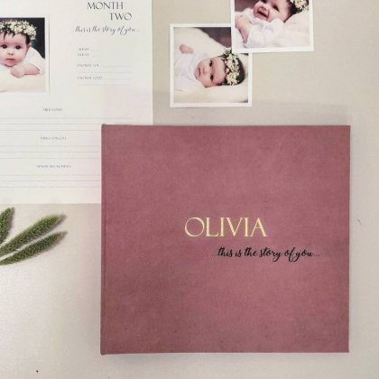 Modern First Baby Memory Book "OLIVIA"