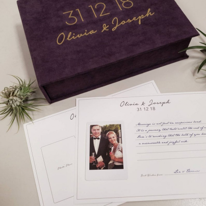 Personalized Wedding box with guest advice cards, Wedding mad libs in box "GRACE"